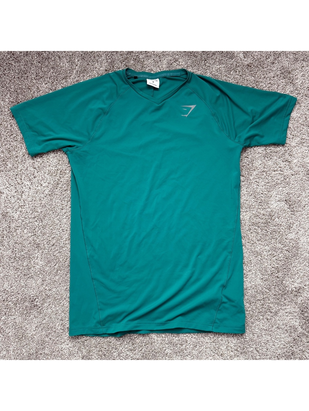 Gymshark Men's Medium Teal V-Neck Athletic T-Shirt